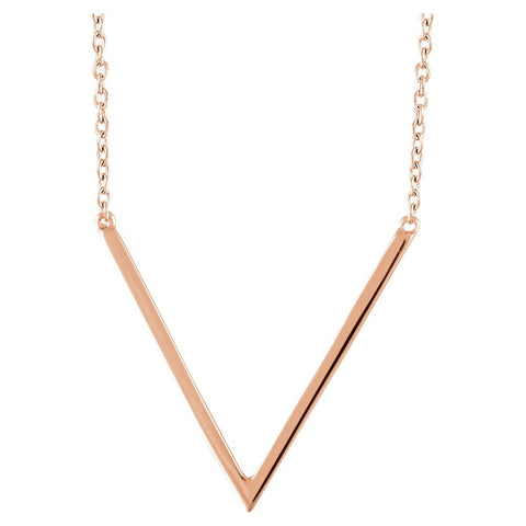 14k Rose Gold "V" 16-18" Necklace 14k Rose Gold "V" 16-18" Necklace