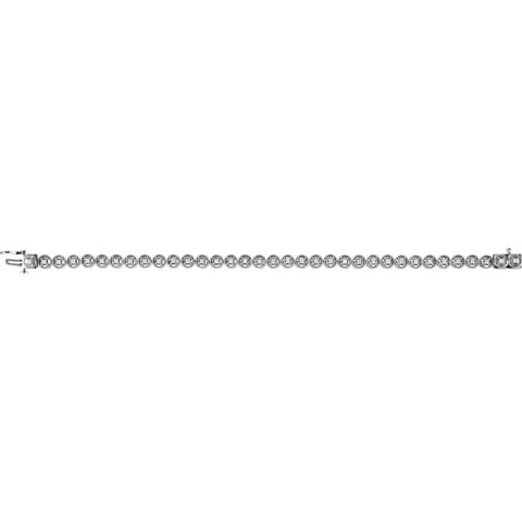 14k White Gold 1/2 CTW Diamond Line 7.25" Bracelet