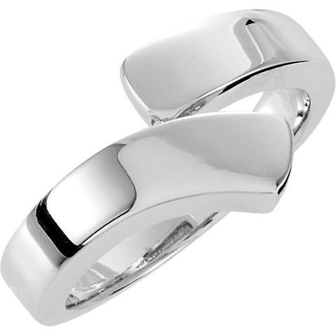 14k White Gold Bypass Ring, Size 6 14k White Gold Bypass Ring, Size 6