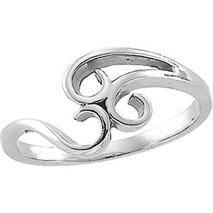14k White Gold Freeform Ring, Size 6 14k White Gold Freeform Ring, Size 6