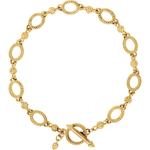 14k Yellow Gold Metal Fashion 7.5" Bracelet