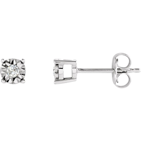14k White Gold .08 CTW Diamond Illusion Stud Earrings 14k White Gold .08 CTW Diamond Illusion Stud Earrings