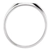 14k White Gold 18x16mm Men's Signet Ring with Brush Finish, Size 10