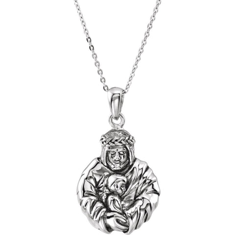 Sterling Silver God's Embrace of Love 18" Girl Necklace Sterling Silver God's Embrace of Love 18" Girl Necklace