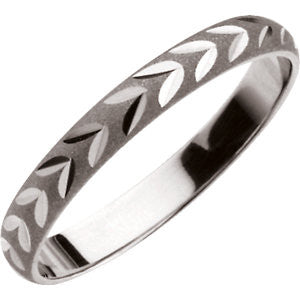 14k White Gold Youth Diamond Cut Band Size 1 14k White Gold Youth Diamond Cut Band Size 1