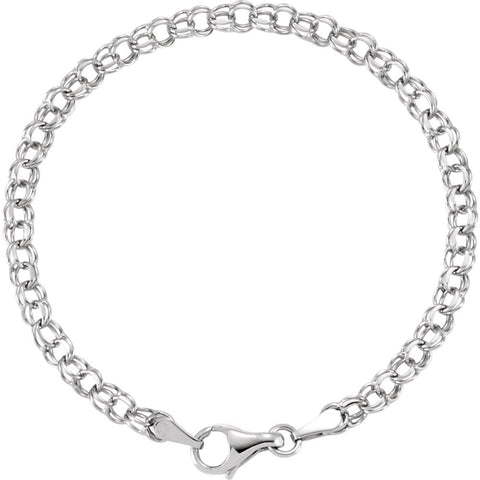 14k White Gold 3.75mm Solid 7" Charm Bracelet 14k White Gold 3.75mm Solid 7" Charm Bracelet