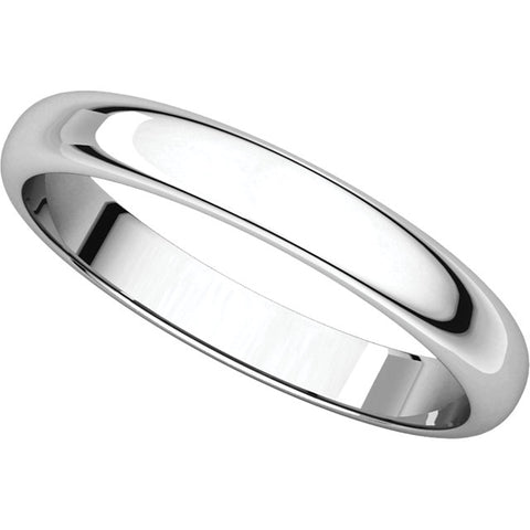 Sterling Silver 4mm Half Round Light Band, Size 7