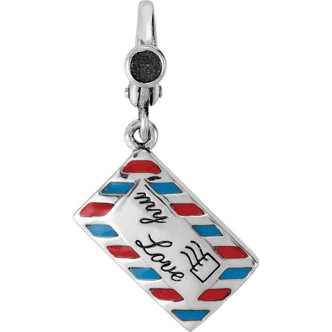 Sterling Silver Enamel Love Letter Envelope Charm Sterling Silver Enamel Love Letter Envelope Charm