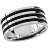 Men's Sterling Silver and Rubber Fashion Ring (Size 11 ) Men's Sterling Silver and Rubber Fashion Ring (Size 11 )