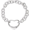 Bracelet with Heart-Shaped Clasp in Sterling Silver ( 7.50-Inch ) Bracelet with Heart-Shaped Clasp in Sterling Silver ( 7.50-Inch )