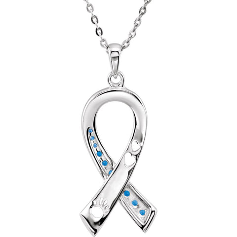 Sterling Silver Fight Against Child Abuse 18" Necklace