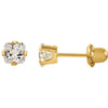 Cubic Zirconia Piercing Earrings in 14K Yellow Gold Cubic Zirconia Piercing Earrings in 14K Yellow Gold