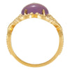 14k Yellow Gold Lavender Chalcedony Granulated Design Ring, Size 7