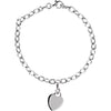 Sterling Silver Rolo 7.5-Inch Bracelet With Heart Charm Sterling Silver Rolo 7.5-Inch Bracelet With Heart Charm