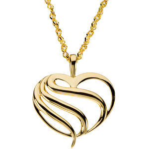 14k Yellow Gold Heart Fashion Necklace 14k Yellow Gold Heart Fashion Necklace