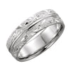 14K White Gold 7mm Hand-Engraved Band Size 11 14K White Gold 7mm Hand-Engraved Band Size 11