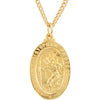 24K Gold Plated 28.77X17.74mm St. Christopher Medal 24-Inch Necklace