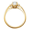 14k Yellow Gold Rainbow Moonstone & .06 CTW Diamond Ring, Size 7
