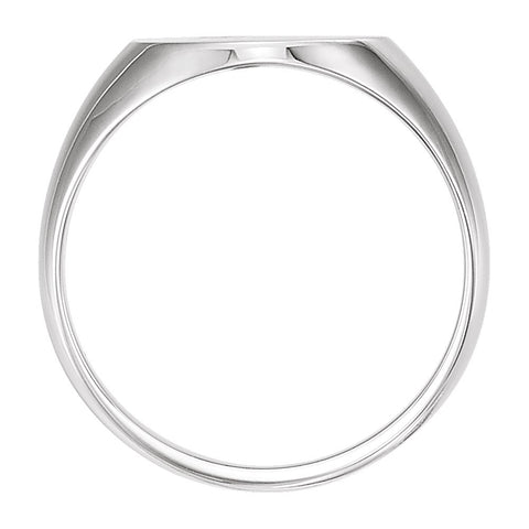 14k White Gold .02 CTW Diamond Signet Ring, Size 11