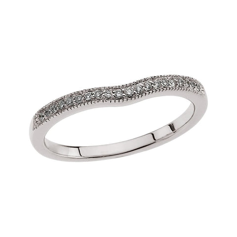 14k White Gold 1/10 CTW Diamond Band, Size 7 14k White Gold 1/10 CTW Diamond Band, Size 7
