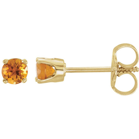 14k Yellow Gold Citrine Youth Earrings