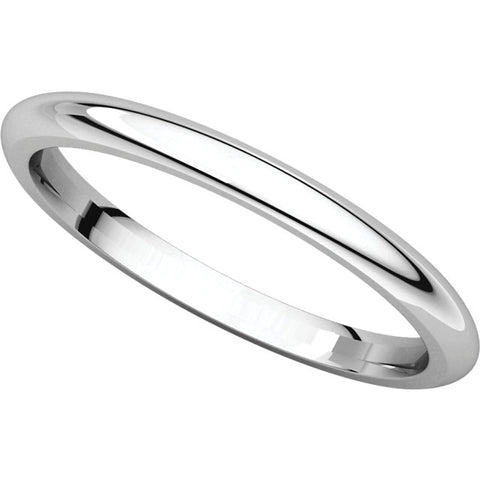 Sterling Silver 2mm Comfort Fit Band, Size 4