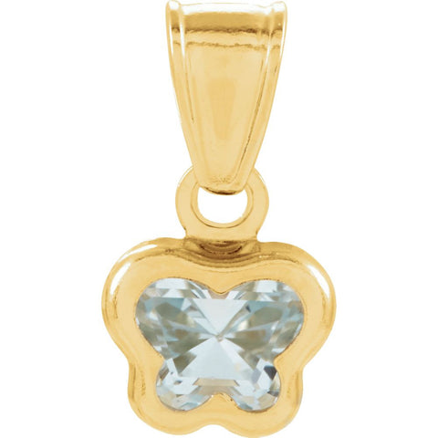 14k Yellow Gold March CZ Birthstone Pendant 14k Yellow Gold March CZ Birthstone Pendant