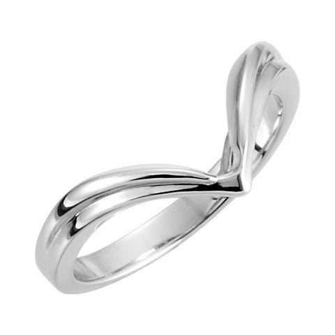 14k White Gold V-Shape Fashion Ring, Size 6 14k White Gold V-Shape Fashion Ring, Size 6