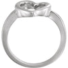 Sterling Silver Open Heart Ring, Size 7 Sterling Silver Open Heart Ring, Size 7