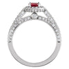 14k White Gold Ruby & 5/8 CTW Diamond Engagement Ring , Size 7