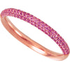 14k Rose Gold Pink Sapphire Anniversary Band Size 5