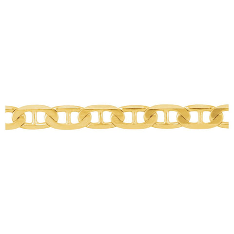 14k Yellow Gold 3.5mm Solid Anchor 7" Chain