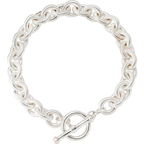 Sterling Silver 10 mm Fancy Curb Link Bracelet Sterling Silver 10 mm Fancy Curb Link Bracelet