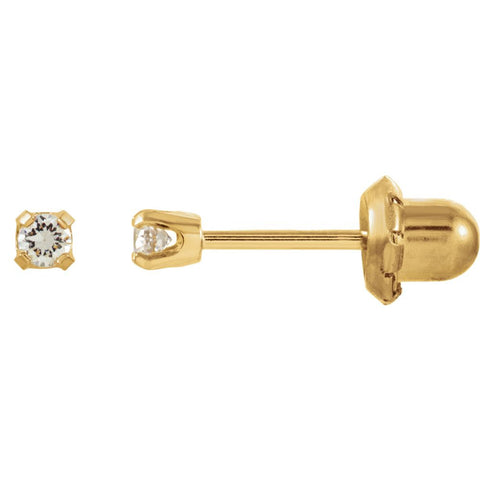 14k Yellow Gold Cubic Zirconia Inverness Piercing Earrings 14k Yellow Gold Cubic Zirconia Inverness Piercing Earrings