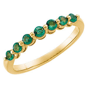 14k Yellow Gold Emerald Anniversary Band Size 7 14k Yellow Gold Emerald Anniversary Band Size 7