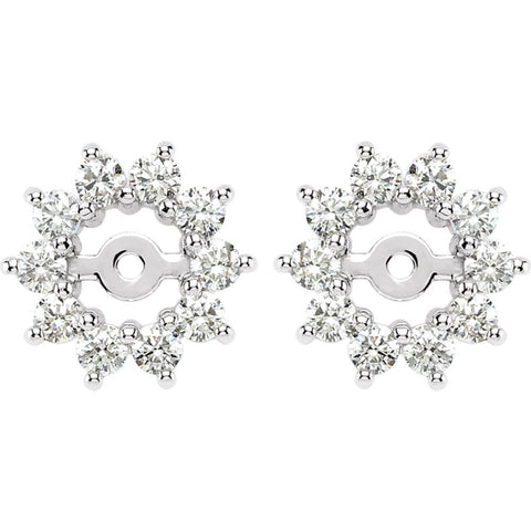 14k White Gold 5/8 CTW Diamond Earring Jackets 14k White Gold 5/8 CTW Diamond Earring Jackets