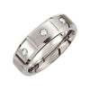 Dura Cobalt 0.10 CTTW Diamond Wedding Band Ring with Satin Finish and Steel Bezels (Size 8.5 )