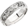 Hand-Engraved Wedding Band Ring in 14k White Gold ( Size 10 ) Hand-Engraved Wedding Band Ring in 14k White Gold ( Size 10 )