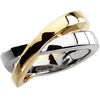 Two Tone Gold Fashion Ring in 14K Yellow Gold (Size 6) Two Tone Gold Fashion Ring in 14K Yellow Gold (Size 6)