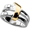 14K White & Yellow Gold Two-Tone Fashion Ring, Size 7 14K White & Yellow Gold Two-Tone Fashion Ring, Size 7