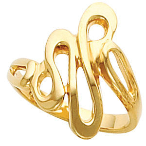 14k Yellow Gold Freeform Ring, Size 6 14k Yellow Gold Freeform Ring, Size 6