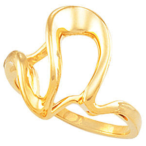 14k Yellow Gold Freeform Ring, Size 6 14k Yellow Gold Freeform Ring, Size 6