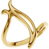 10k Yellow Gold Freeform Ring, Size 7 10k Yellow Gold Freeform Ring, Size 7