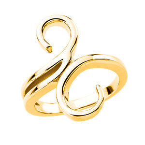 14k Yellow Gold Freeform Ring, Size 7 14k Yellow Gold Freeform Ring, Size 7