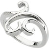 14k White Gold Freeform Ring, Size 7 14k White Gold Freeform Ring, Size 7