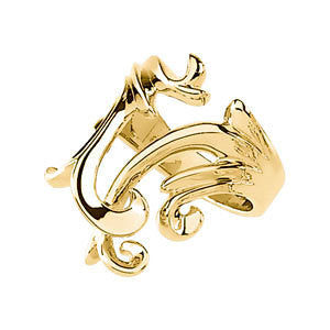 14k Yellow Gold Freeform Ring, Size 6 14k Yellow Gold Freeform Ring, Size 6