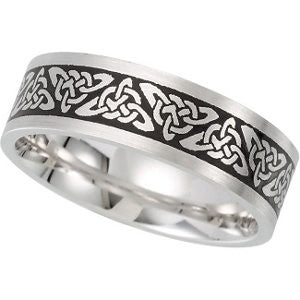 14k White Gold 7mm Comfort-Fit Enamel Band Size 10.5 14k White Gold 7mm Comfort-Fit Enamel Band Size 10.5