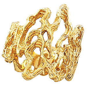 14k Yellow Gold Freeform Ring, Size 6 14k Yellow Gold Freeform Ring, Size 6