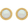 14k Yellow Gold Opal Earrings