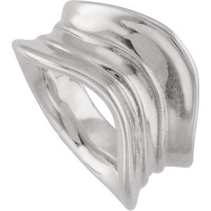 Sterling Silver Wavy Fashion Ring , Size 8 Sterling Silver Wavy Fashion Ring , Size 8